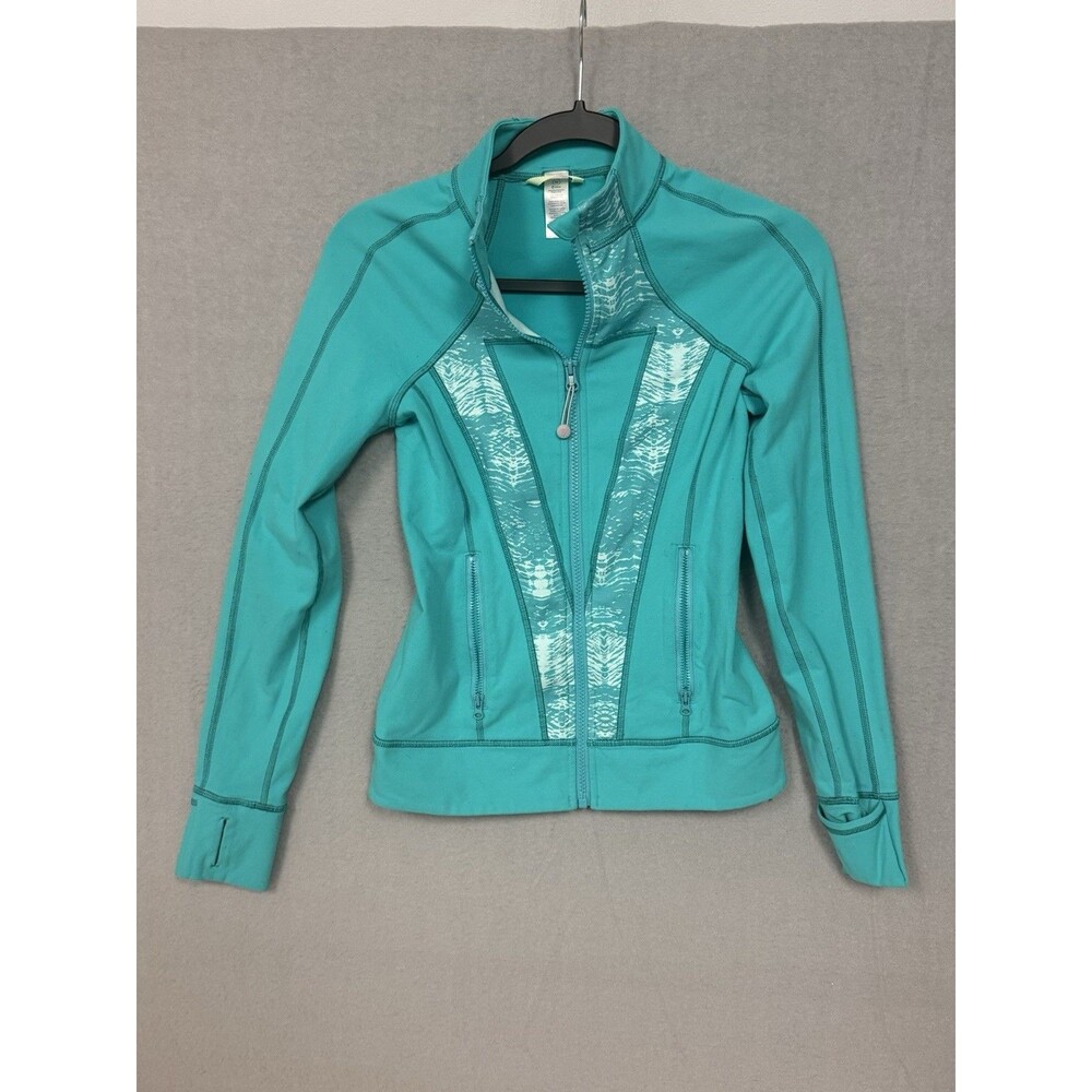 Ivivva by Lululemon Girls Zip Up Track Jacket Teal Green Water Print Size 12